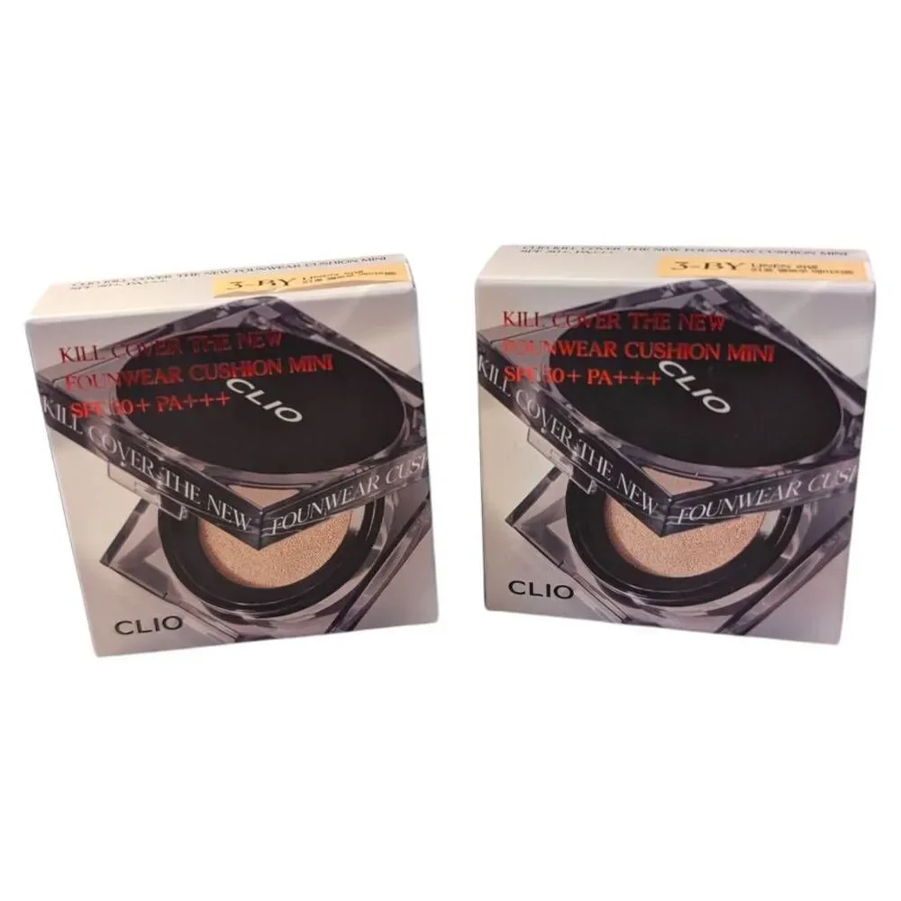 Clio Kill Cover the New Founwear Cushion Mini 3-BY Linen Lot of 2 SPF 50 EX 1/26
